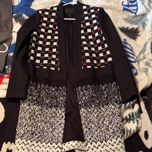 BCBGMaxAzria Black and White Patterned Cardigan